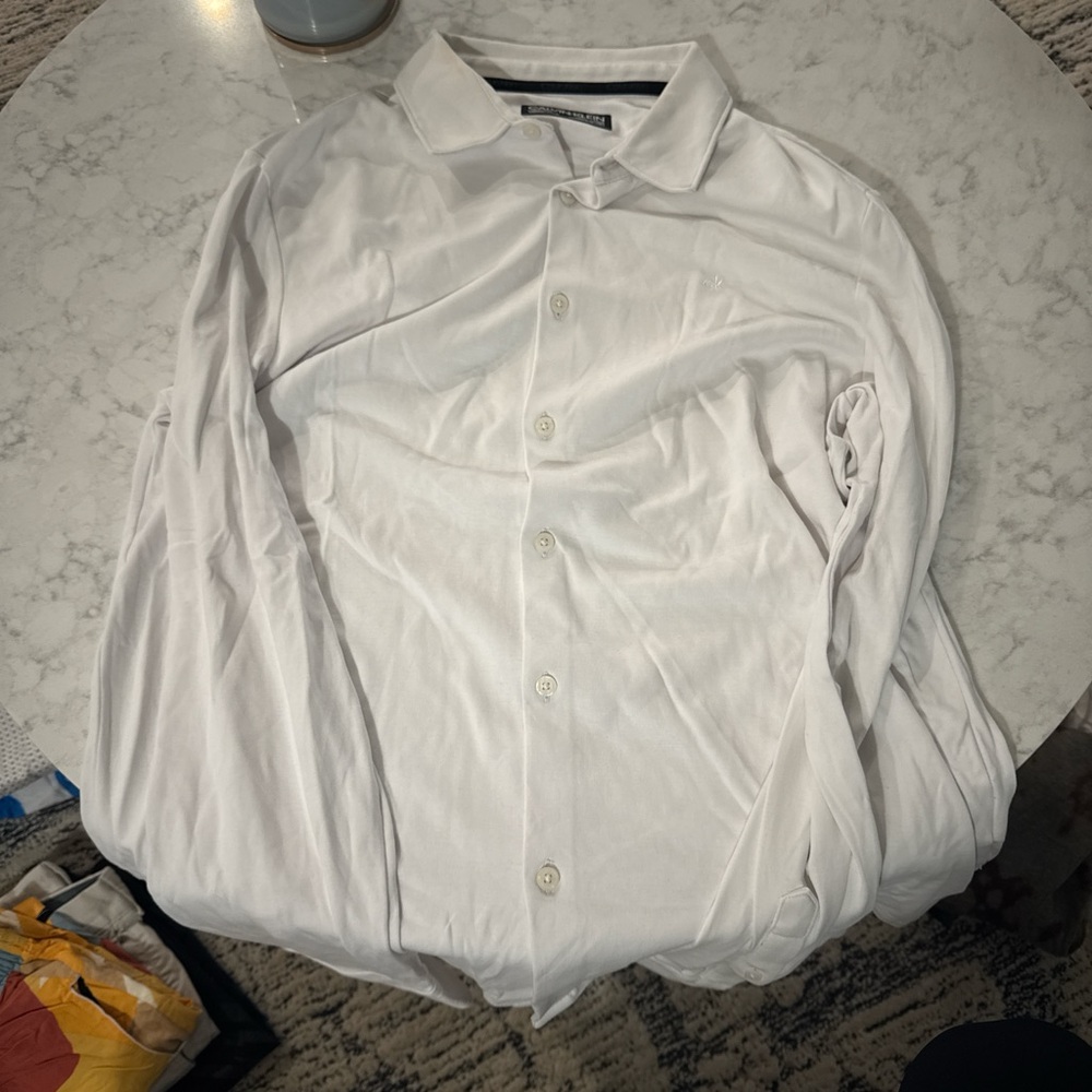 White Calvin Klein button up shirt